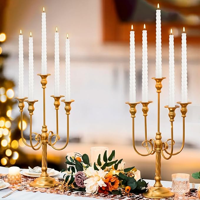 12 Pack White Taper Candles - Premium Spiral Twist Wax Candles, Smokeless & Unscented Elegant for Dining, Weddings, and Home Decor High-end Restaurant Mood Lighting