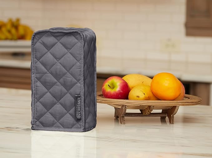 Covermates Keepsakes Coffee Maker Cover – Quilted Appliance Protector for Espresso Makers – Dust & Stain Resistant, Washable Slip‑On Design for Countertop Storage, Slate