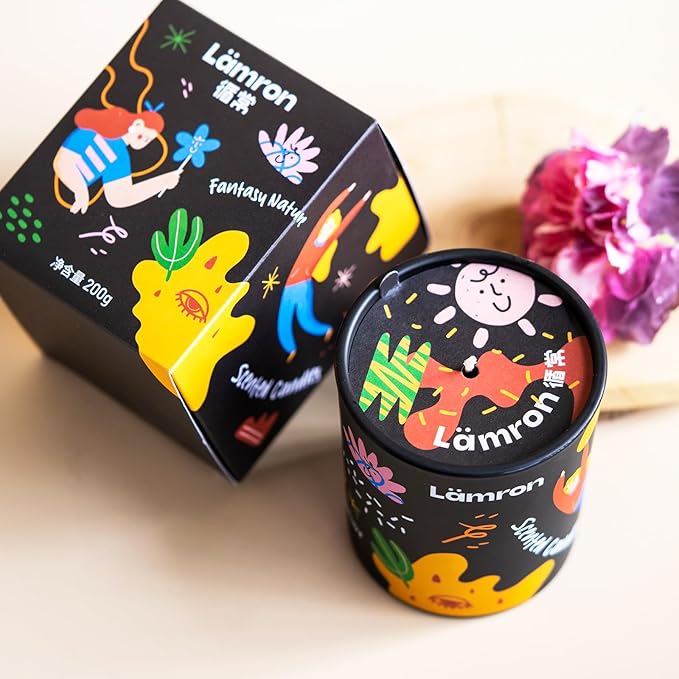 Lamron Scented Candle - Orange Blossom & White Musk (Labeled as Leather Tobacco), 7.1oz Coconut Wax, Fresh Clean Linen Aroma with Powdery Finish, Aesthetic Home Decor Gift