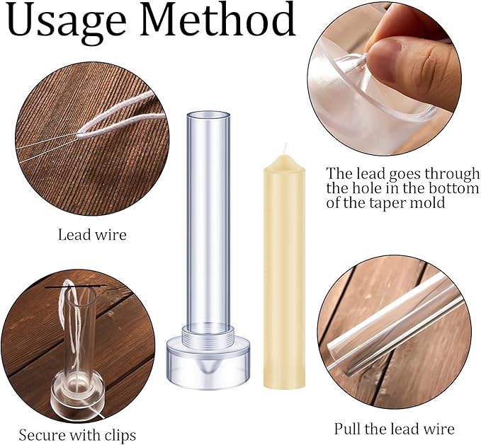 2 Pieces Taper Candle Mold Cylinder Candle Moulds Pillar Candle Molds for Making Emergency Candles and Table Candles with Wire Wicks Clips Tool kit