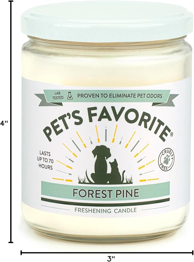 Pet's Favorite Pet Odor Candle, Clean Burning, Long Lasting Scented Candles with a Cotton Wick. (Pumpkin Spice and Forest Pine, Pack of 2)