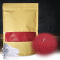 DRMAISON Pearled Candle Wax Sand DIY Kit - 17.6 oz, Cherry Red, Non-Toxic&Smoke-Free, Refillable with 30 Wicks, Long-Lasting Flame, Highly Customizable for Wedding, Party&Holiday Decor
