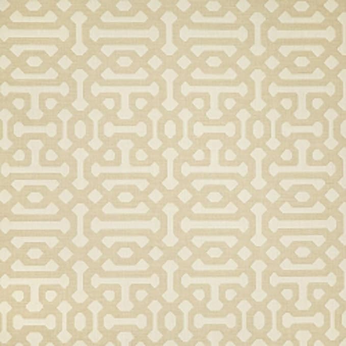 Sunbrella Outdoor Fabric by The Yard | Fretwork Flax (Geometric) | Official Sunbrella Seller | Indoor or Outdoor Upholstery Fabric for Chairs, Cushions, Drapery, Pillows, Furniture