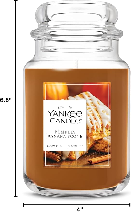 Yankee Candle Pumpkin Banana Scone, Scented Candle, 22oz Large Jar with up to 150 Hour Burn Time, Giftable
