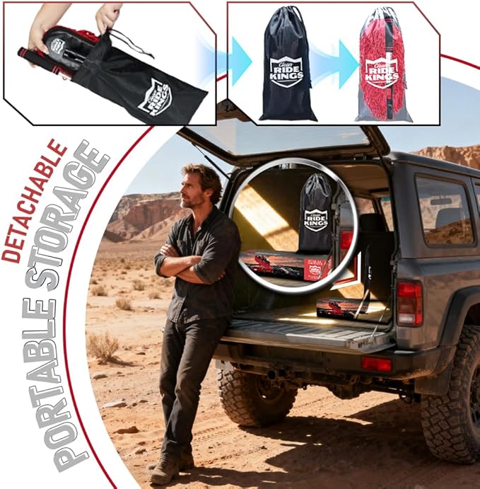 RideKings Car Duster Exterior Scratch Free, Wax Cotton Auto Dust Remover with Extendable Handle, Car Cleaning Brush for SUV, Truck & RV
