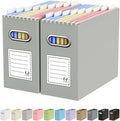 Oterri Cardboard File Organizer Box for Hanging File Folders Letter Size,File Box for Computer Desk,File Cabinet,Working Home,Office,Classroom (Grey, Letter Size - 2 Packs)
