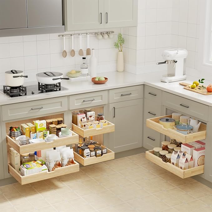 Pull Out Drawers for Cabinets, 22½” W x 21” D Soft Close Slide Out Drawers for Kitchen Cabinets, Cabinet Pull Out Shelves Requires At Least 23.5” Cabinet Opening
