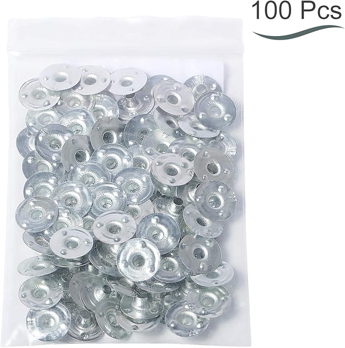 AXUANHUA 100Pcs Wick Tabs, Candle Making Wicks Candle Wick Sustainer Tabs Iron Stand Candle Making Supplies for Candle DIY