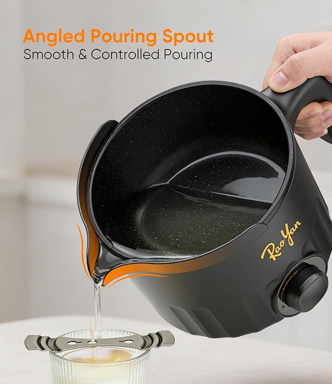 1.5L Candle Wax Melter with Pour Spout, Candle Making Kit for Beginners and Adults, Wax Melting Pot for Candle Making with Stirring Spoon - Black
