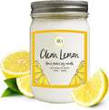 Aira Soy Candle – Clean Lemon – 12 oz Mason Jar – Hand-Poured USA – Long-Lasting Vegan Soy Wax Candle – Fresh Citrus Aromatherapy – Paraffin-Free, Kosher, Cruelty-Free
