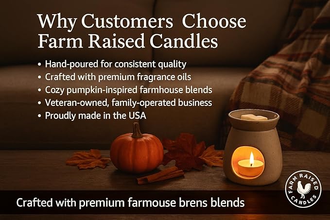 Farm Raised Candles - USA Grown Soy Wax Melts - Fall - Bakery Variety Packs – 5 Pack, 16oz Total – Wax Melt Warmer Scents – (Pumpkin Patch Variety Pack)