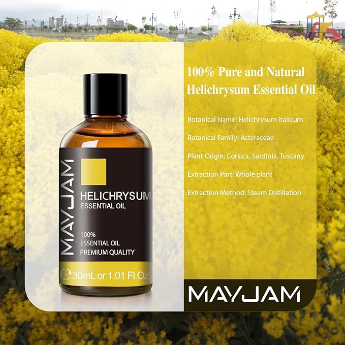 MAYJAM Helichrysum Essential Oil 30ML - 1.01FL.OZ Pure Helichrysum Oil for Soap Candle Making - Essential Oils for Diffusers for Home