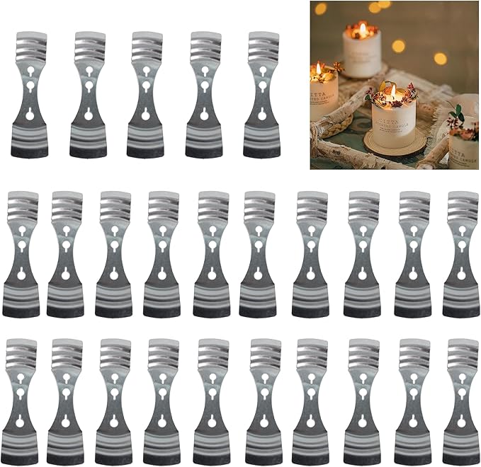 25pcs Stainless Steel Candle Wick Holders,Candle Wick Center Tool,Wick Stabilizers for Candle Making,Size 10cm/4"