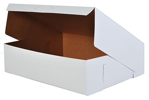 Southern Champion Tray 1035 Premium Clay Coated Kraft Paperboard White Non-Window Sheet Cake and Utility Box, 19" Length x 14" Width x 5" Height (Case of 50)