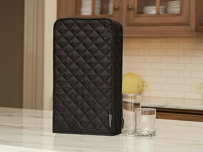 Covermates Keepsakes Blender Cover – Quilted Appliance Protector for Food Processors – Dust & Stain Resistant, Washable Slip‑On Design for Countertop Storage, Black