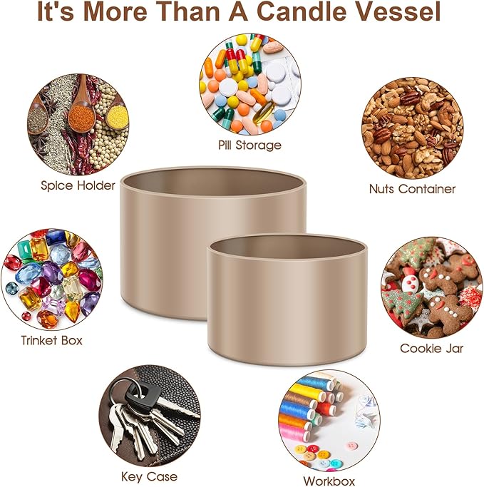 AOSWELE 24 Pcs Golden Candle Tins, Premium Matte Candle Vessels for DIY Kit