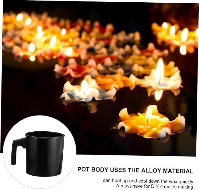 Angoily Black Melt Pour Pot for Wax Candle Making Kit Melter Rustproof for DIY Scented Candles