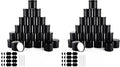 OBKJJ Black Candle Jars 10 oz Matte Tins 24 PCS Metal Candle Containers with Lids Bulk Candle Containers for Balms, Salve, Spices, Beard Balm, Crafts with 4 Markers 6 Sheets Label Stickers (Pack of 2)
