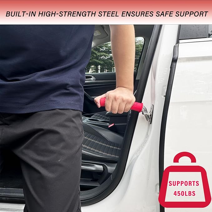 2 Pack Car Handle Assist for Elderly - Vehicle Support Handle - Auto Grab Bar Cane Support Aid - For All Vehicles - Portable Assistive Device for Seniors, Handicapped - Best Gifts For Elderly