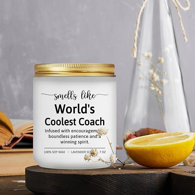 Cool Coach Gifts for Men Women, Gifts for Coaches of Baseball, Soccer, Football, Tennis, Softball, Cheer, Swim, Track, Lacrosse, Rugby - Best Appreciation Thank You Coach Candle Gift