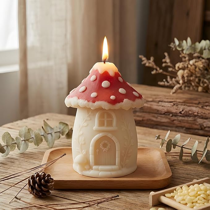 XIAOSHUI Mushroom House Silicone Candle Molds for Candles Making Resin Casting Aromatherapy