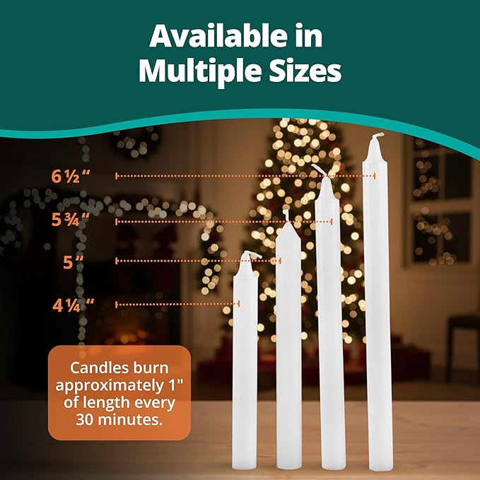 Concordia Supply Church Candles for Candle Light Service Vigil - 6.5" x 1/2" Bulk White Candles for Memorial, Congregational, Shabbat, Wedding, Communion, Baptism & Christmas Ceremonies - Box of 1000