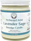 Lavender Sage Candle - Archangel Ariel Candle for Chakra Healing & Energy Cleansing - Reiki Charged White Sage Candle for Home (7 oz)