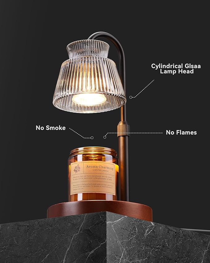 LISUNAR Candle Warmer Lamp with Timer &Dimmable Wax Melt Warmer for Scented Jar Candles, 2 Bulbs,Birthday Gifts for Women House Warming Gifts, Home Decor