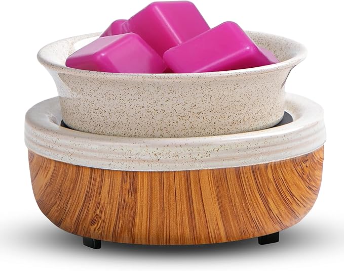 mocosa Ceramic Wax Melt Warmer 3-in-1 Candle Warmer Electric Wax Warmer for Scented Wax Burner for Home,Office, for Mom Women(Reddish Brown)