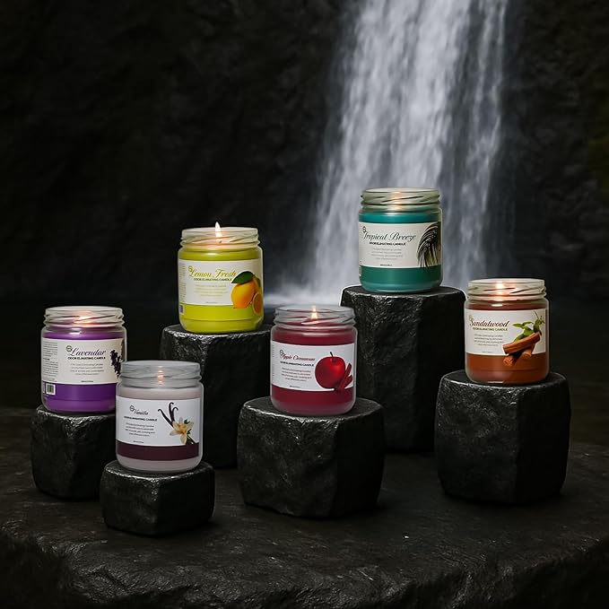 Candle Set Odor Eliminating – 2 Pack - 12oz – Long-Lasting Soy Wax Candles – Neutralizes Pet, Kitchen & Smoke Odors – Clean Burn, Eco-Friendly, Aromatherapy Candle (Vanilla)