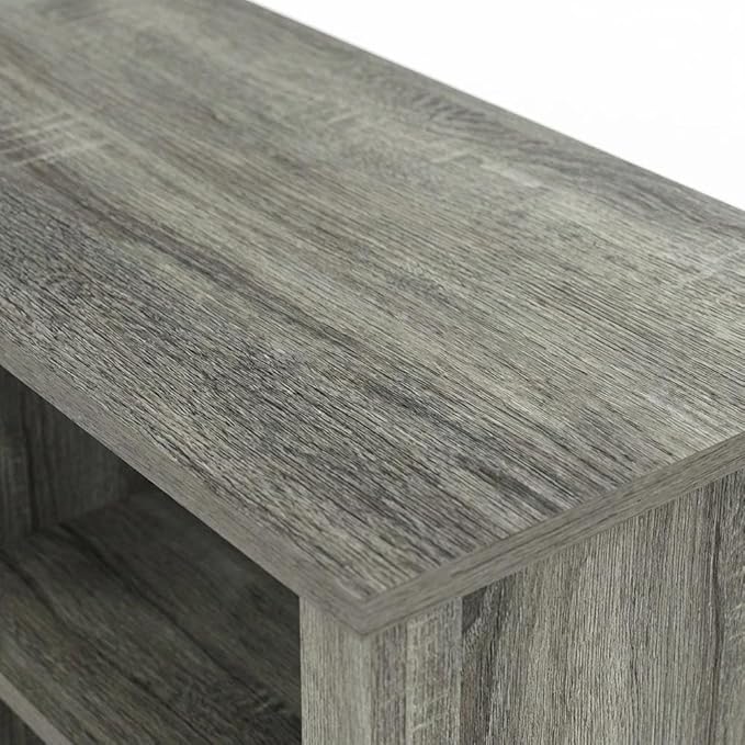 Furnifact French Oak Grey TV Stand with Fireplace, Classic 70-Inch Wood Entertainment Center, Modern Design, Ample Storage, Durable Construction