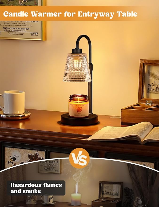 Candle Warmer Lamp with Timer, Dimmable Candle Warmer for Jar Candles, Height Adjustable Wax Melts Warmer, Birthday Gifts for Women Mom, House Warming Gifts New Home Decor