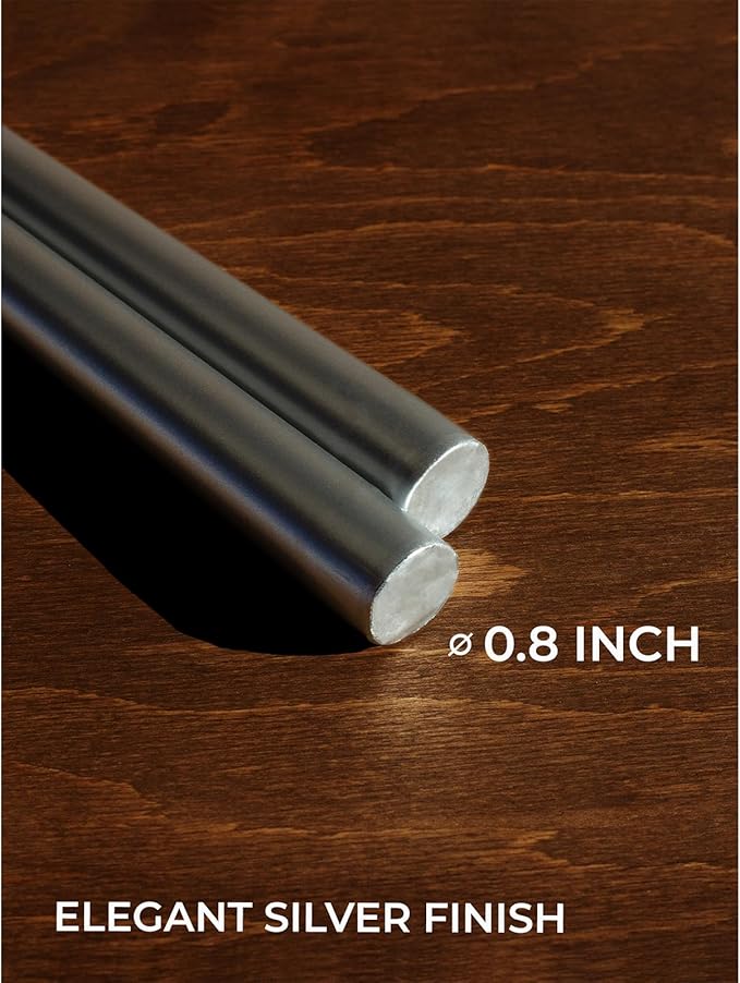 CANDWAX 8 inch Silver Taper Candles - Set of 4 Dripless Long Burning Fragrance-Free Candlesticks