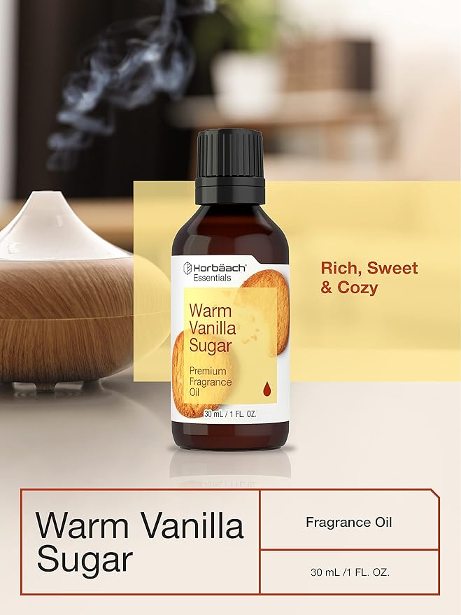 Horbäach Warm Vanilla Sugar Fragrance Oil | 1 Fl Oz (30 mL) | Premium Grade | for Diffusers, Candle and Soap Making, DIY Projects & More