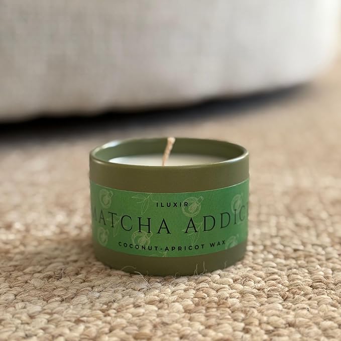 Matcha Scented Candle – Green Tea Citrus Sandalwood Aromatherapy Candle, Long Burning, Hand-Poured Coconut Apricot Wax, Non-Toxic, Cruelty-Free - 5 oz for Matcha Enthusiasts
