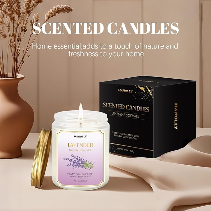 Marine Breeze Candle, 9 oz Scented Candles for Home Soy Candle Wax, Aromatherapy Candles for Women Men, Birthday Christmas Gifts, Perfect for Creating a Calming Ambiance