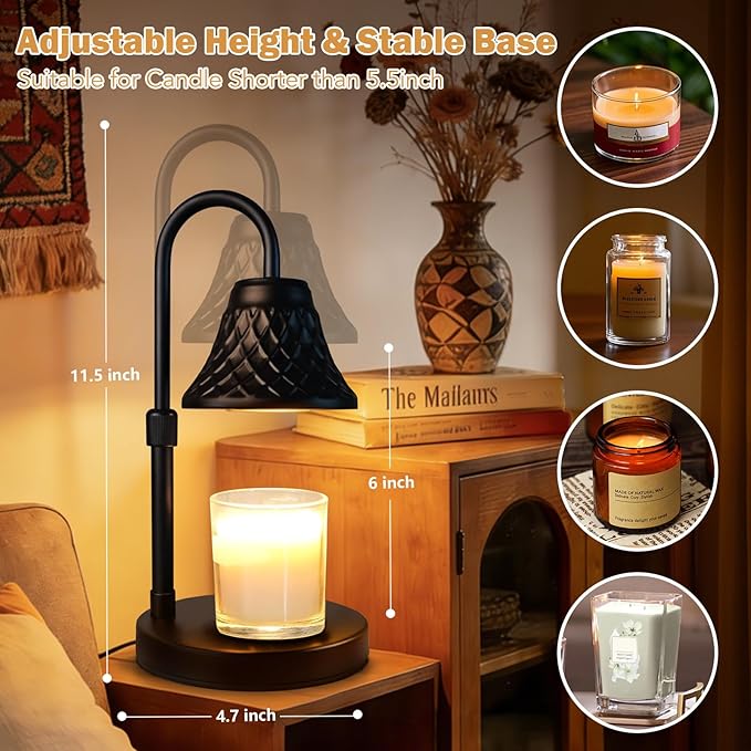 Banbanda Adjustable Candle Warmer Lamp with Timer: Birthday Gifts for Women fits All Candle Jar Home Decor - Wax Warmer for Scented Wax Gifts for Women