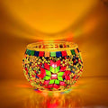wpdash Turkish Mosaic Glass Candle Holder DIY Kit Colorful Glass Art Craft Turkish Style Decor for Cafe & Office Handmade Project for Adult & Kid Creative Holiday Gift
