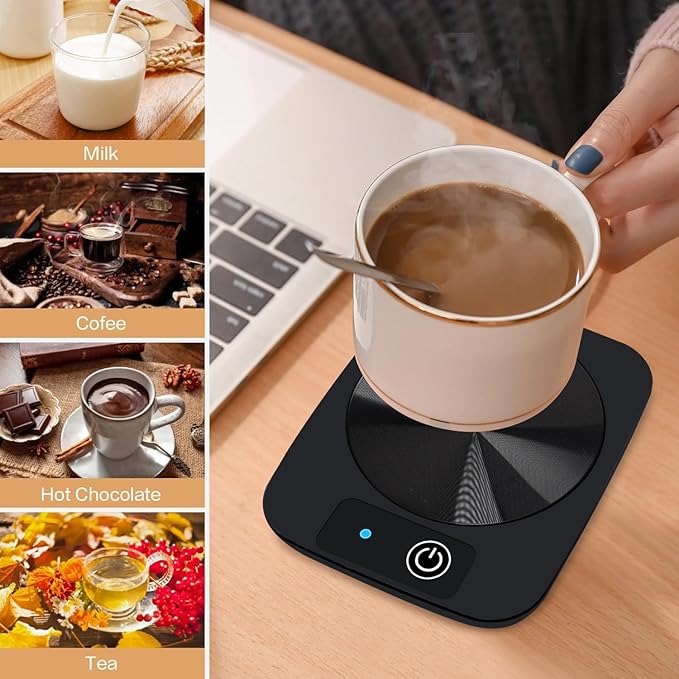 Candle Warmer & Coffee Mug Warmer, Electric Coffee Warmer with Aluminum Metal Panel, 131℉ Beverages Coffee Warmer for Heating Candle, Coffee, Milk, Tea, Cocoa, for Coffee Lovers