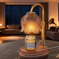 Candle Warmer Lamp with Adjustable Height - Flameless 4-Level Dimmable Wax Warmer, Timer Function & Stylish Design in Multiple Colors (Brown)