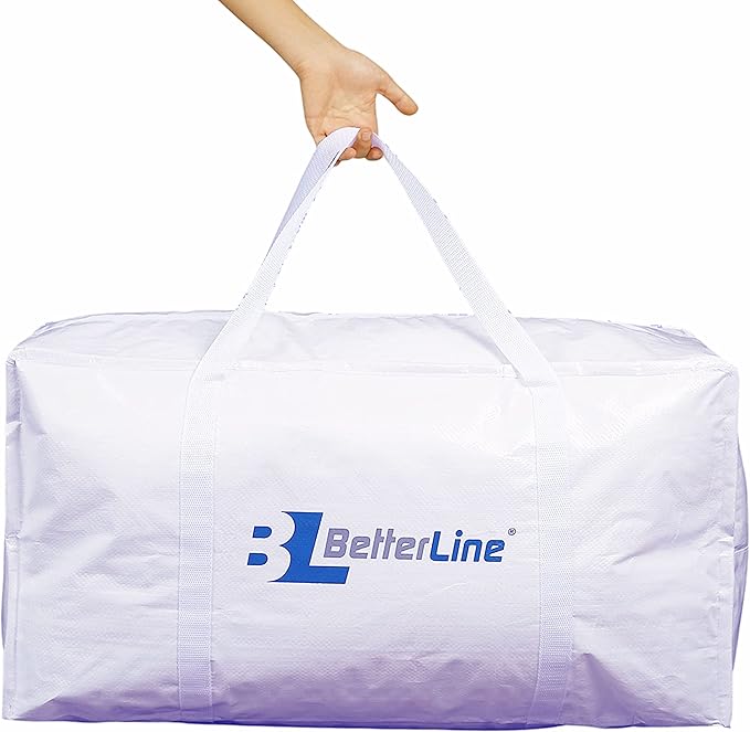 Heavy Duty Moving and Storage Bag - 29"x13"x15" Inches Tote with Reinforced Handles - Holds up to 65 lbs. - Tear and Water Resistant - Multi-Purpose and Foldable Double Zipper Polypropylene Bag