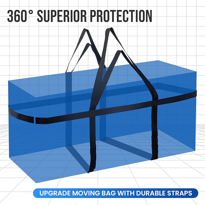 TAILI 69 Gallon Extra Large Storage Bags, XXL Blue Heavy Duty Moving Bags For Storage with Visible Window, Wrap Around Handles, Totes for Space Saving, Alternative to Moving Boxes (2 Pack)