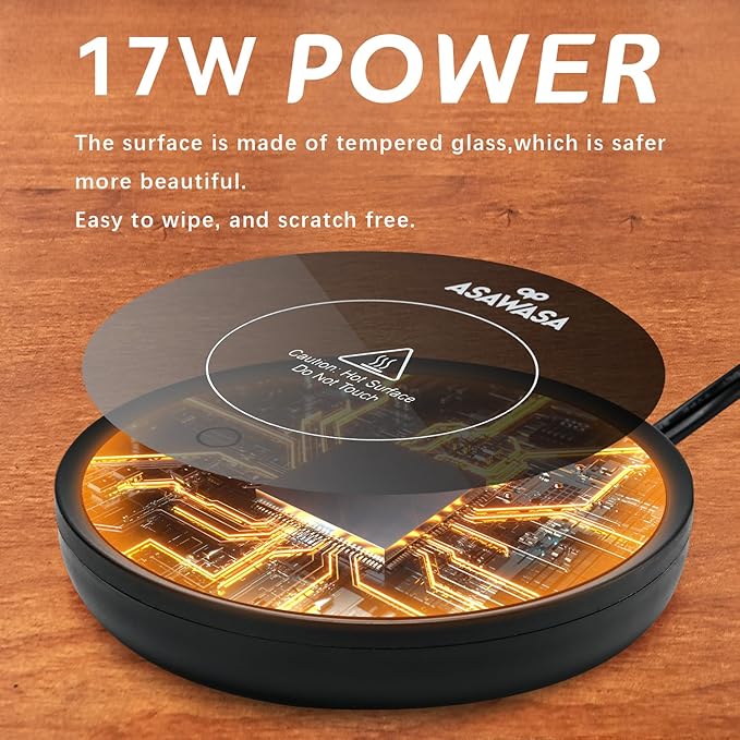 ASAWASA Smart Candle Warmer for Large Jar, Coffee Mug Warmers, with Gravity Switch Auto Shut-On/Off, Safely and evenly Release The Aroma, Keep The Drink at a Pleasant Temperature, A Thoughtful Gifts