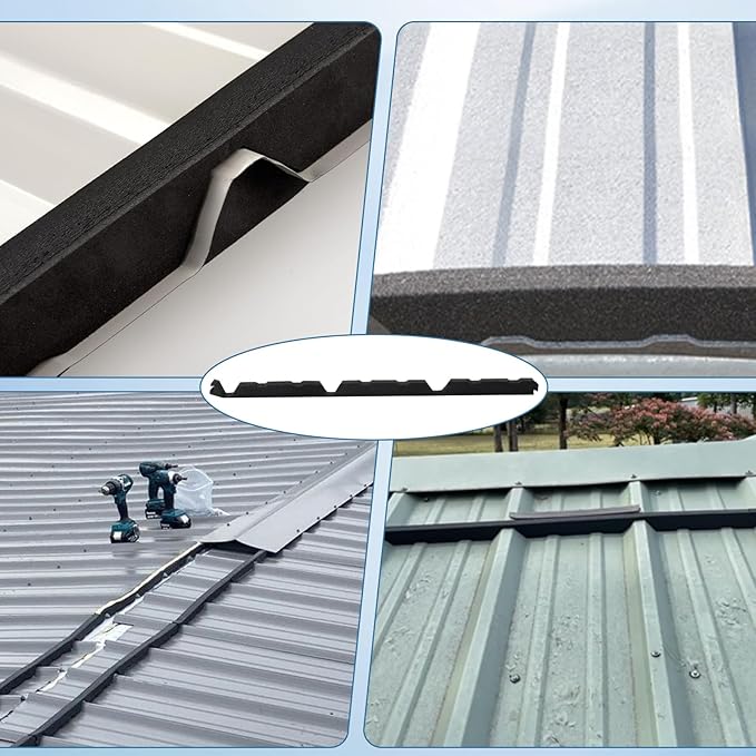 20Pcs 12 Inch Outside R Panel Foam Closure Strips -12" Replacement for Metal Corrugated Roofing Panels -3' Long Classic Rib Profile (Outside)