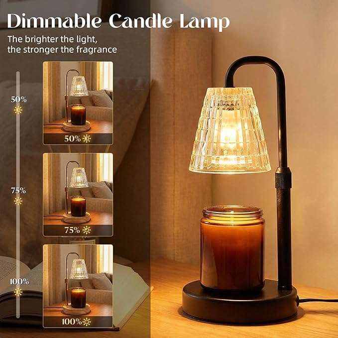 Glimra 2 Pack Candle Warmer Lamp with Timer,Dimmable Candle Warmwr for Jar Candles,Adjustable Cabdle Warmer Birthday Gifts,for Mom Women Friend Sister,Office Apartment Dorm Room Home Decor