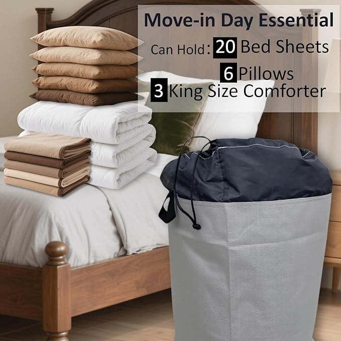 Moving Bags Heavy Duty Extra Large, 66 Gallon XL Waterproof Storage Bags with Handles, College Packing and Moving Supplies, Set of 4