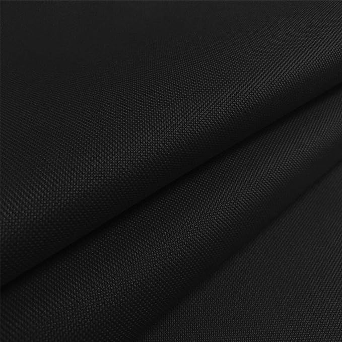 Foreate Waterproof Canvas Fabric by The Yard 600D Upholstery Fabric for Chairs 58" Wide Indoor Outdoor Water Resistant Canvas Polyester Material Sewing DIY Cloth, 15 Yards Black