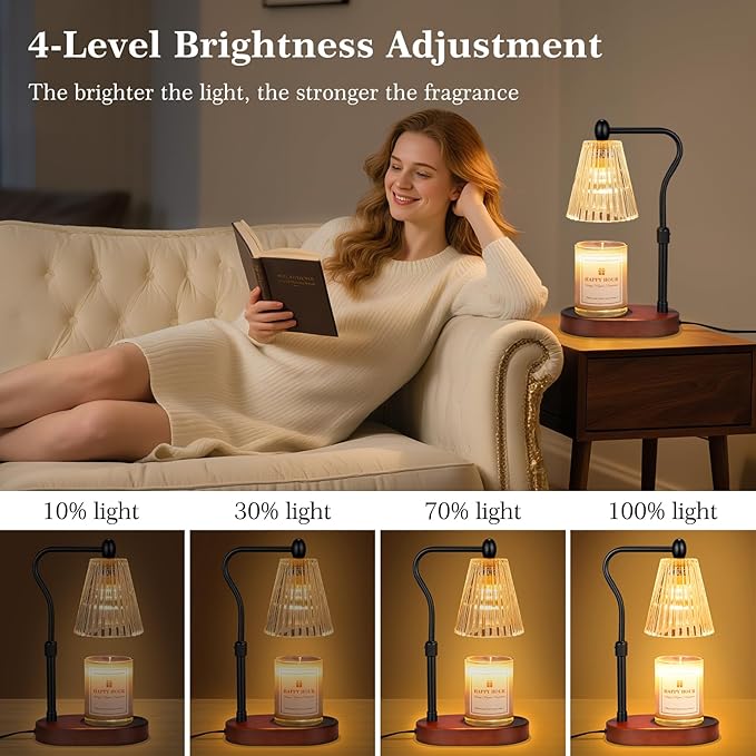 Candle Warmer Lamp, with Timer and Dimmer, Adjustable Height, Christmas Birthday Gifts for Women Mom, House Warming Gifts, Home Decor, Thanksgiving Decorations,Wax Warmer for Scented Jar Candles