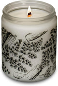 Hemlock Park Frosted Glass Wood Wick Candle Handcrafted with Natural Coconut Wax (Standard 8 oz, Palo Santo)
