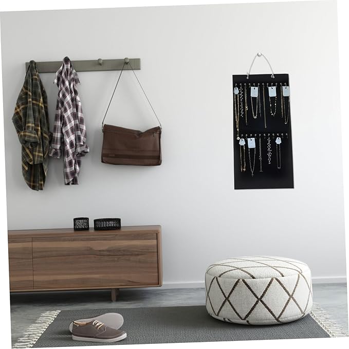 Levemolo Versatile Wall Hanging Organizer Bag Felt Storage Pouch with Hooks for Jewelry Hair Accessories Earrings and Necklaces Home and Bedroom Organization